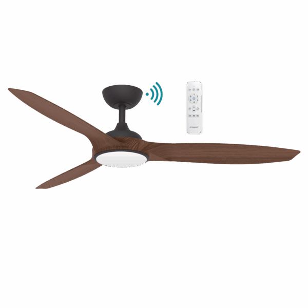 Newport DC 1420mm 3 ABS Blade WIFI & Remote Control Ceiling Fan with Variable Dim 18w CCT LED Light Old Bronze/Walnut