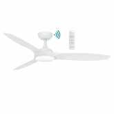 Newport DC 1420mm 3 ABS Blade WIFI & Remote Control Ceiling Fan with Variable Dim 18w CCT LED Light Matt White