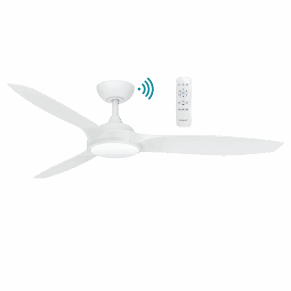 Newport DC 1420mm 3 ABS Blade WIFI & Remote Control Ceiling Fan with Variable Dim 18w CCT LED Light Matt White