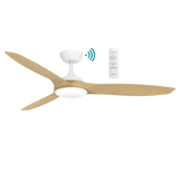Newport DC 1420mm 3 ABS Blade WIFI & Remote Control Ceiling Fan with Variable Dim 18w CCT LED Light White/Oak