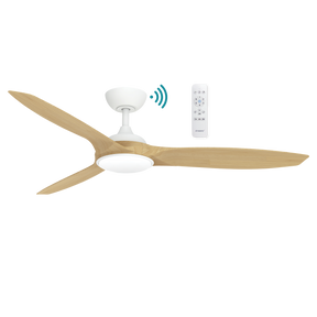 Newport DC 1420mm 3 ABS Blade WIFI & Remote Control Ceiling Fan with Variable Dim 18w CCT LED Light White/Oak