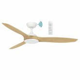 Newport DC 1420mm 3 ABS Blade WIFI & Remote Control Ceiling Fan Only White/Oak