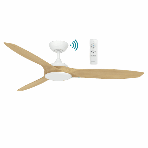 Newport DC 1420mm 3 ABS Blade WIFI & Remote Control Ceiling Fan Only White/Oak