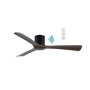 Fresno DC Close to Ceiling 3 ABS Blade 1320mm Hugger WIFI & Remote Control Ceiling Fan Matt Black/Walnut