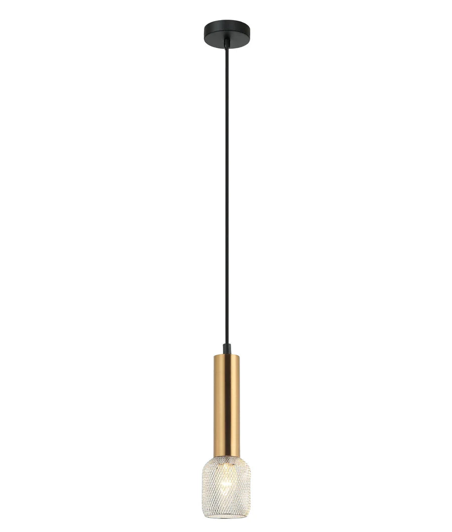 MIKRO: Modern Karaoke Mic Shape Interior Cylinder & Mesh Pendant Lights