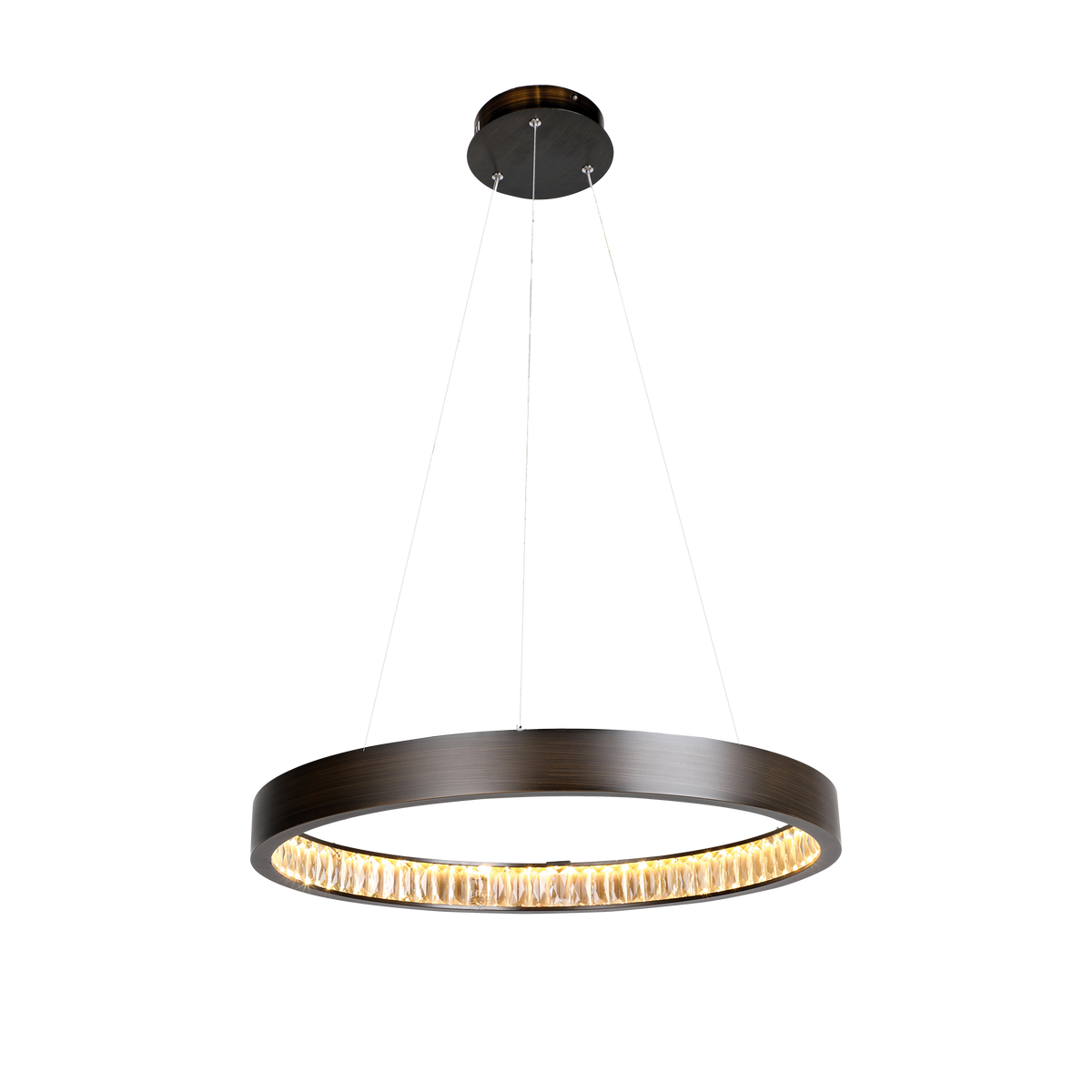 Margo 60CM GRA Single Tier 30W 3K LED Adjustable Crystal Pendant