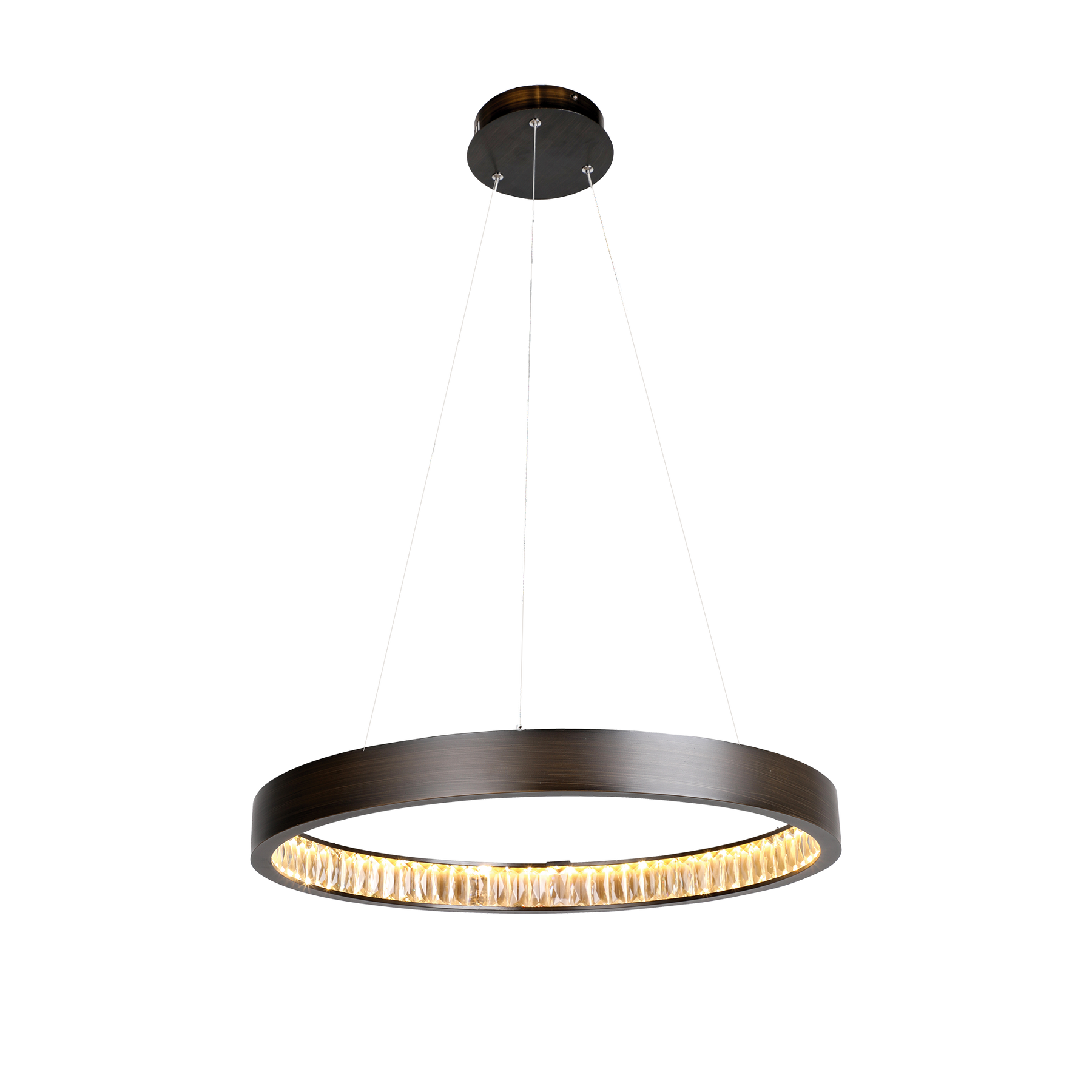 Margo 60CM GRA Single Tier 30W 3K LED Adjustable Crystal Pendant