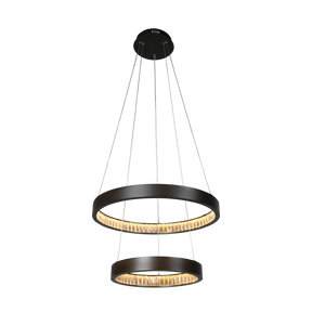 Margo 60+40 GRA 2 Tier 52W 3K LED Adjustable Crystal Pendant