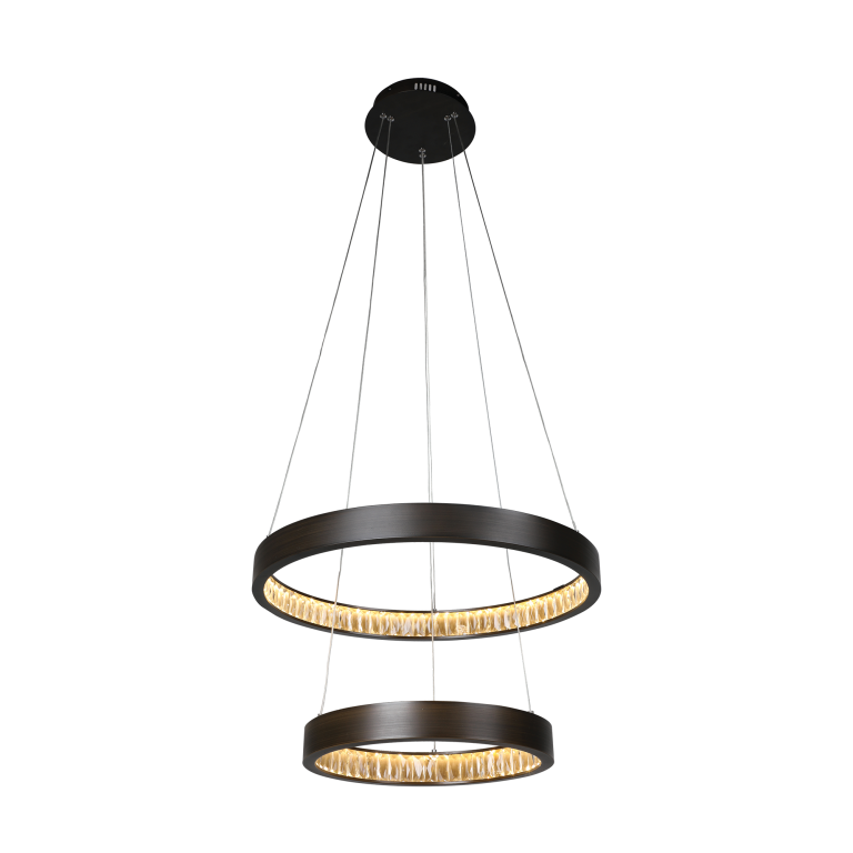 Margo 60+40 GRA 2 Tier 52W 3K LED Adjustable Crystal Pendant