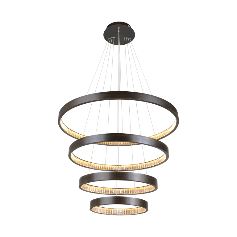 Margo 100+80+60+40 GRA 4 Tier 130W 3K LED Adjustable Crystal Pendan