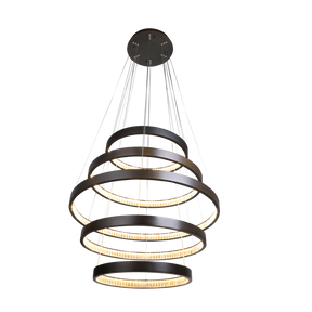 Margo 60+80+100+80+60 GRA 5 Tier 184W 3K LED Adjustable Crystal Pendant