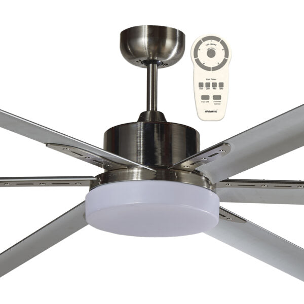 Albatross DC Remote Control Ceiling Fan Motor Only Pack with 24w Tricolour LED Light Brushed Nickel