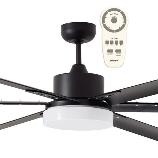 Albatross DC Remote Control Ceiling Fan Motor Only Pack with 24w Tricolour LED Light Matt Black