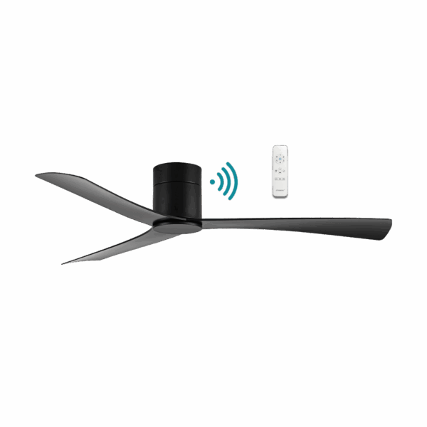 Metro DC Close to Ceiling 3 ABS Blade 1320mm Hugger  WIFI & Remote Control Ceiling Fan Matt Black