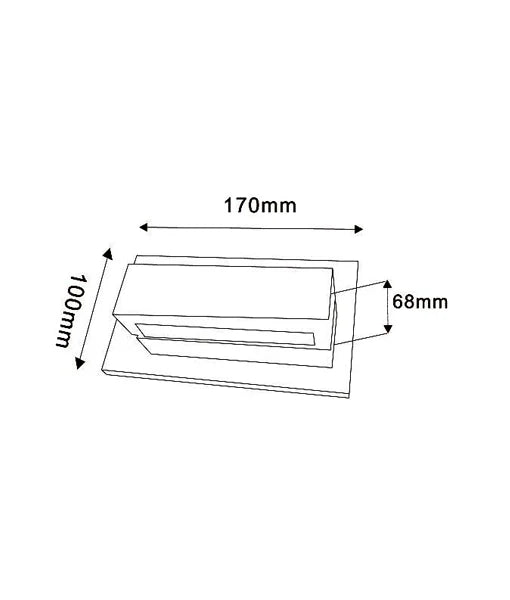 WALL Int City S/M Up/Dn 6W RECT S/N 3K CLR Acrylic Border 360 Lm