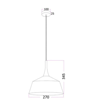 NORDIC: Modern Scandinavian Small Dome Shape Steel & Wood Pendant Lights