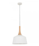 NORDIC: Modern Scandinavian Small Dome Shape Steel & Wood Pendant Lights