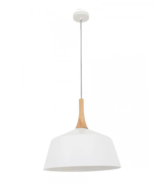 NORDIC: Modern Scandinavian Medium Dome Shape Steel & Wood Pendant Lights