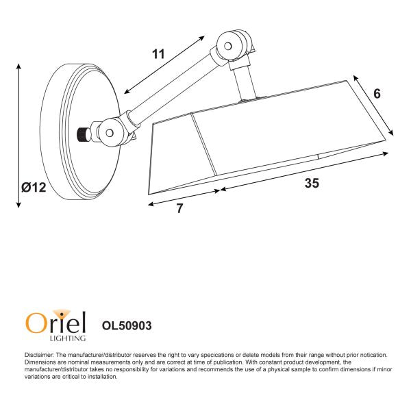 LOXBY PICTURE LIGHT SATIN BRASS E14