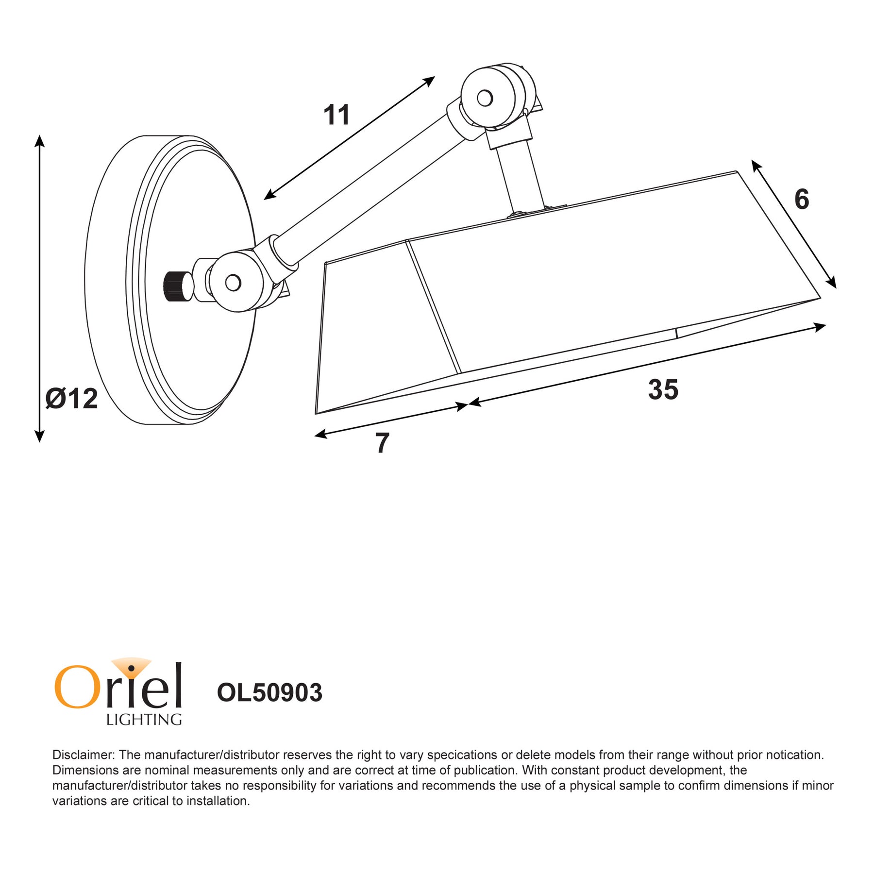 LOXBY PICTURE LIGHT BRONZE E14