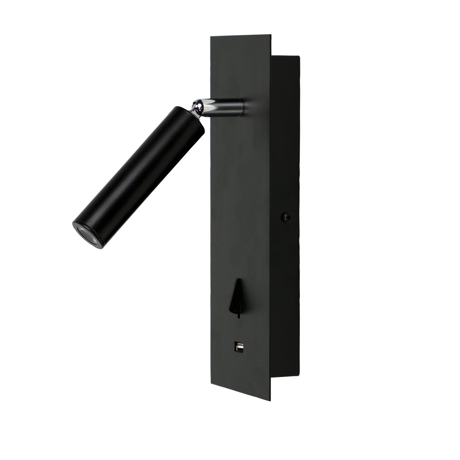 HOTEL LED WALL LIGHT BLACK w/ USB & SWITCH