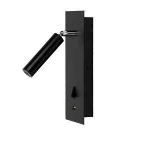 HOTEL LED WALL LIGHT BLACK w/ USB & SWITCH