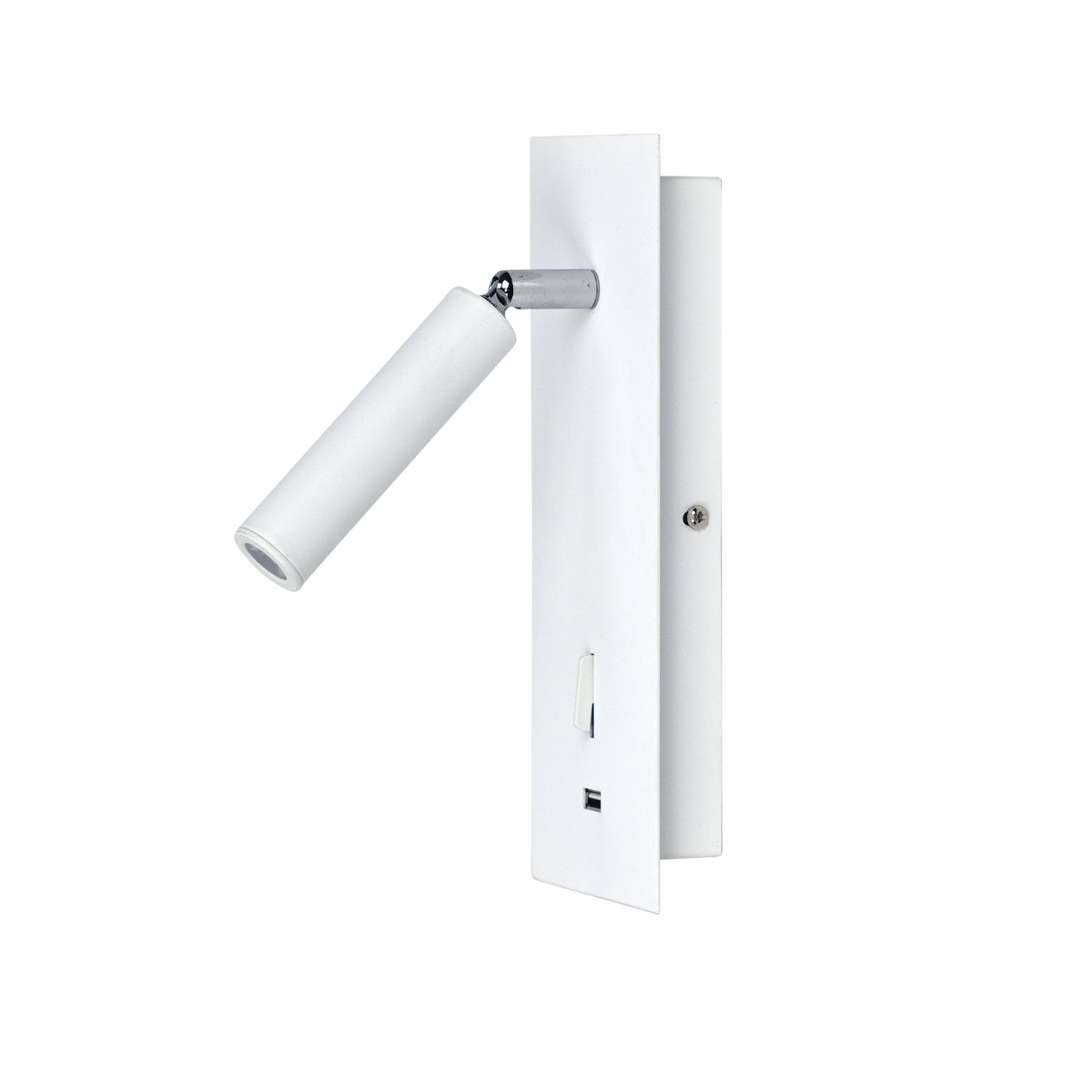 HOTEL LED WALL LIGHT WHITE w/ USB & SWITCH