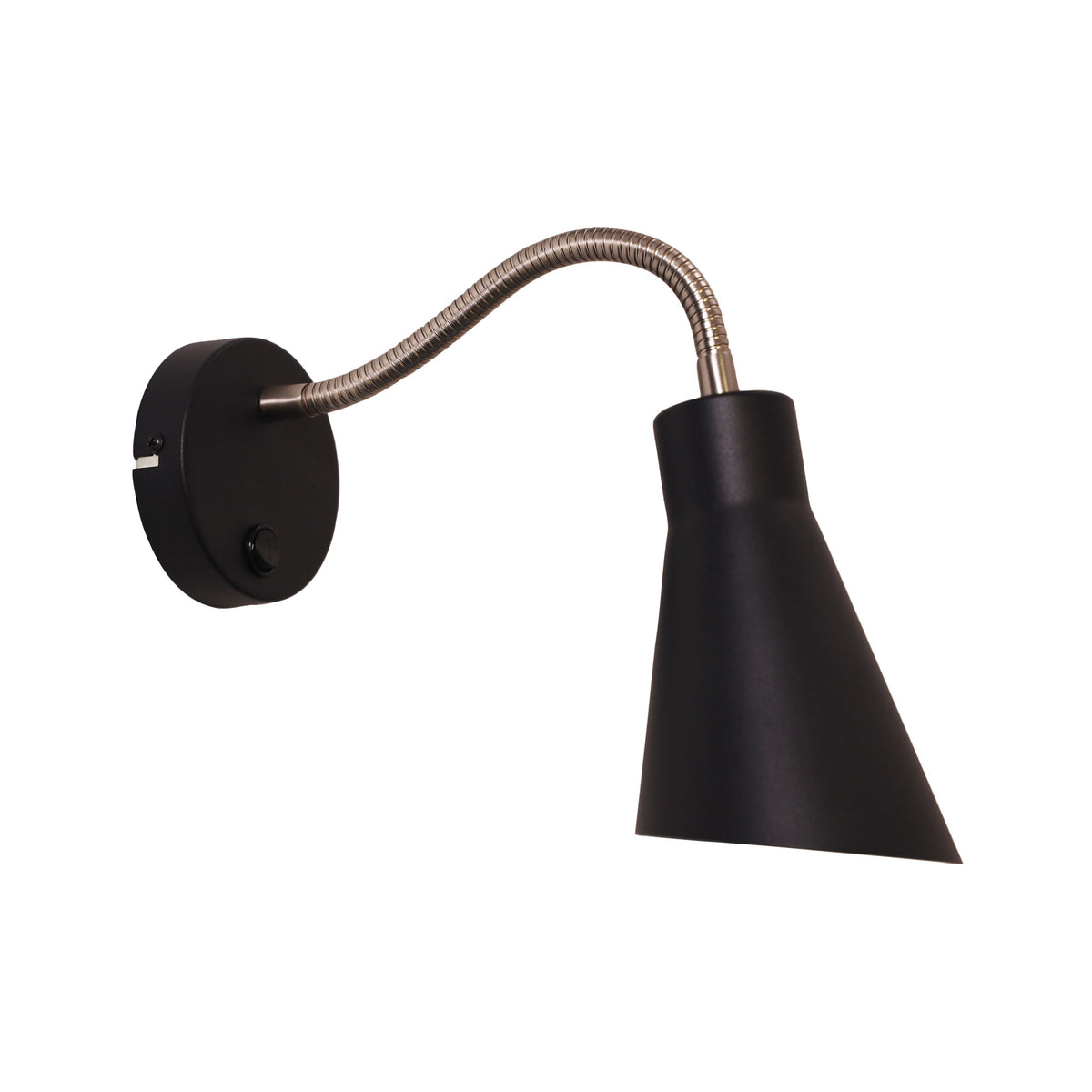 THOR WALL LIGHT BLACK w/ SWITCH