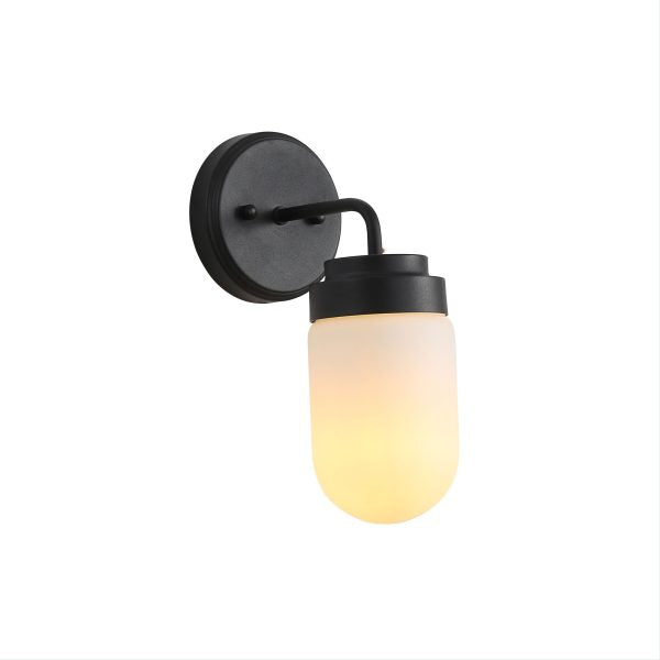 DUNBURN WALL LIGHT BLACK/OPAL