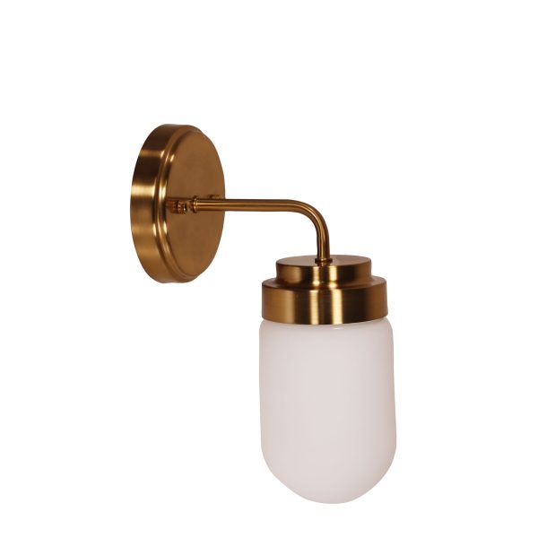 DUNBURN WALL LIGHT SATIN BRASS/OPAL