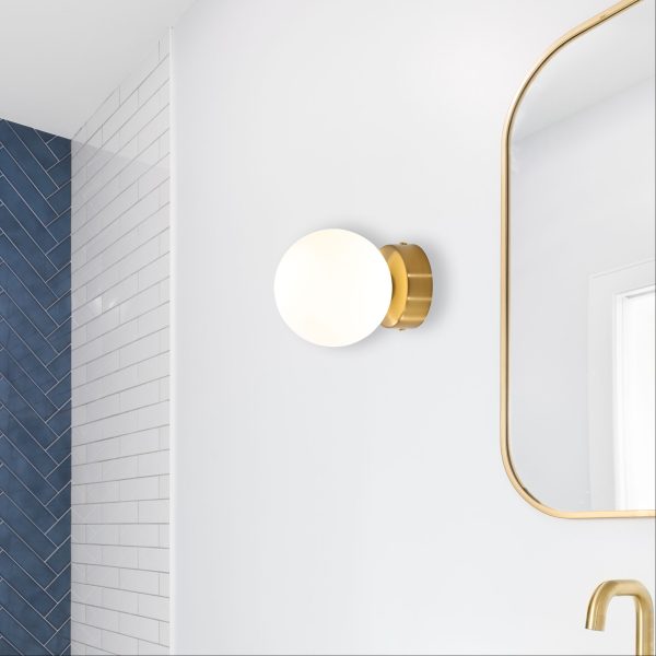 GLOBO WALL LIGHT G9 SATIN BRASS/OPAL MATT