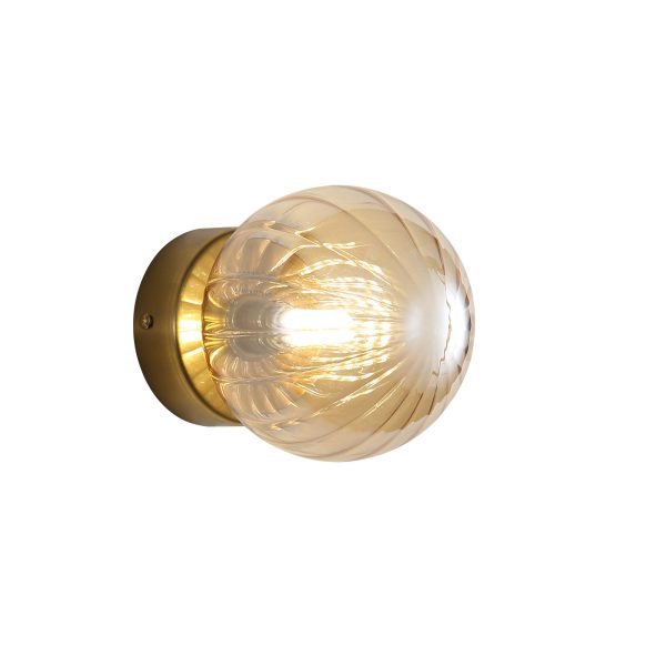 JUNI WALL LIGHT SATIN BRASS + AMBER