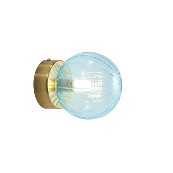 JUNI WALL LIGHT SATIN BRASS + BLUE