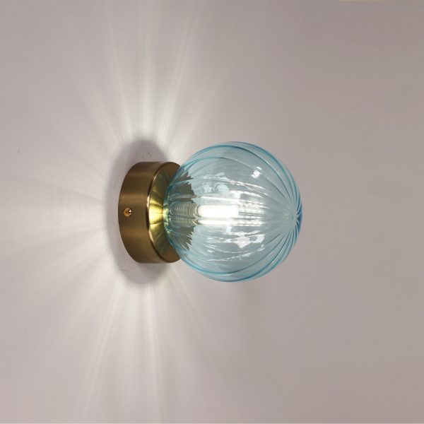 JUNI WALL LIGHT SATIN BRASS + BLUE