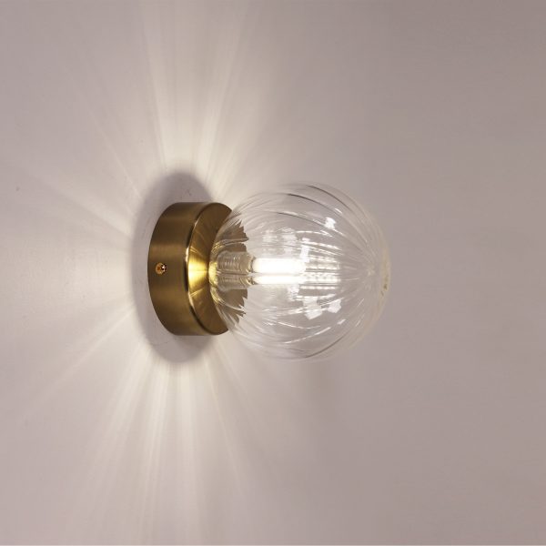 JUNI WALL LIGHT SATIN BRASS + CLEAR