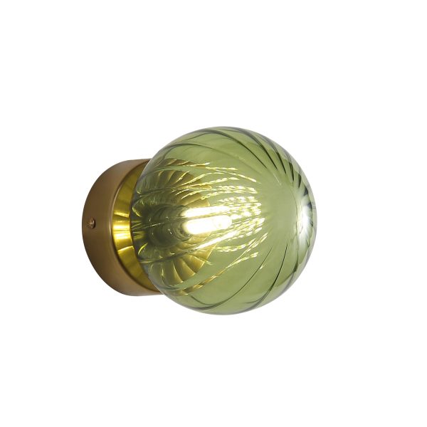 JUNI WALL LIGHT SATIN BRASS + GREEN