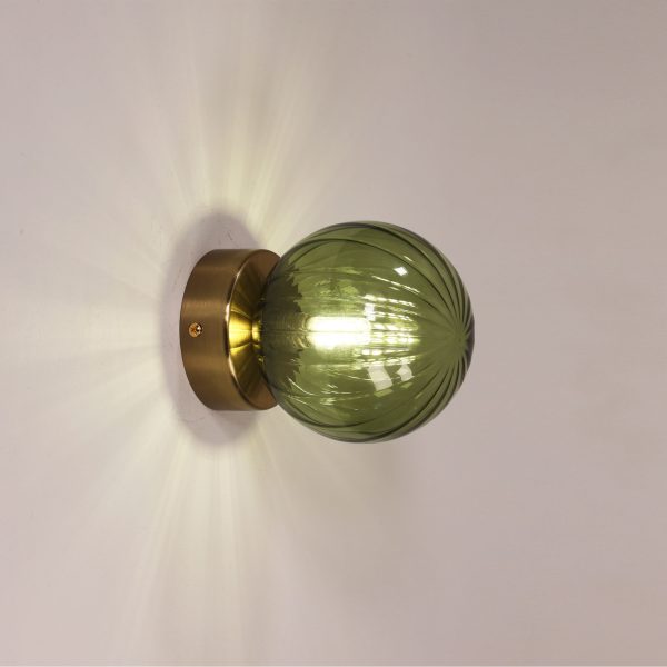 JUNI WALL LIGHT SATIN BRASS + GREEN