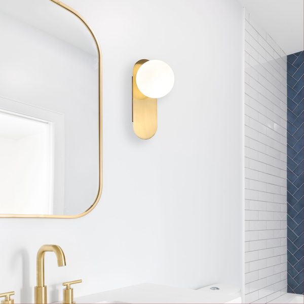 PING G9 WALL LIGHT SATIN BRASS / OPAL MATT
