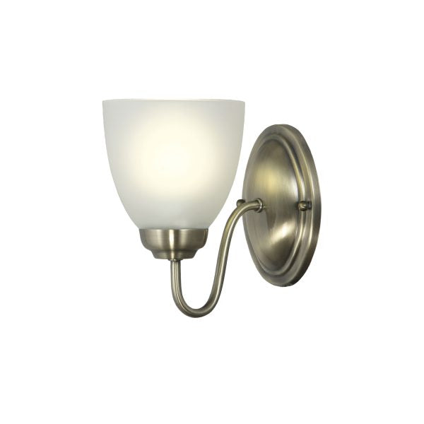 ROCHESTER WALL LIGHT ANT BRASS / FROST