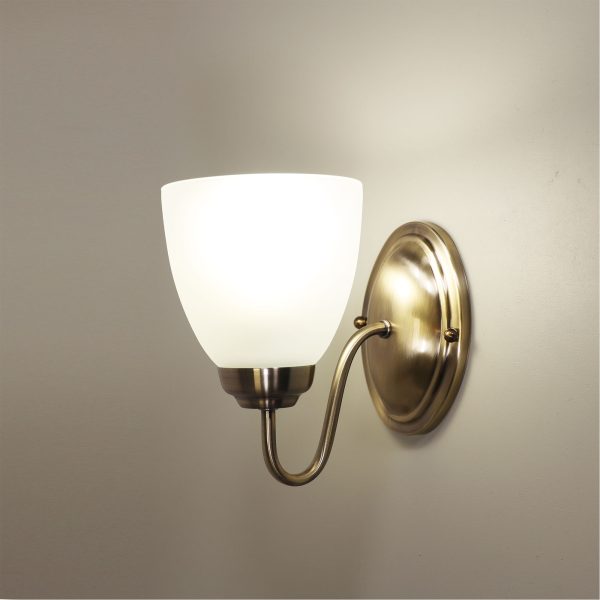ROCHESTER WALL LIGHT ANT BRASS / FROST