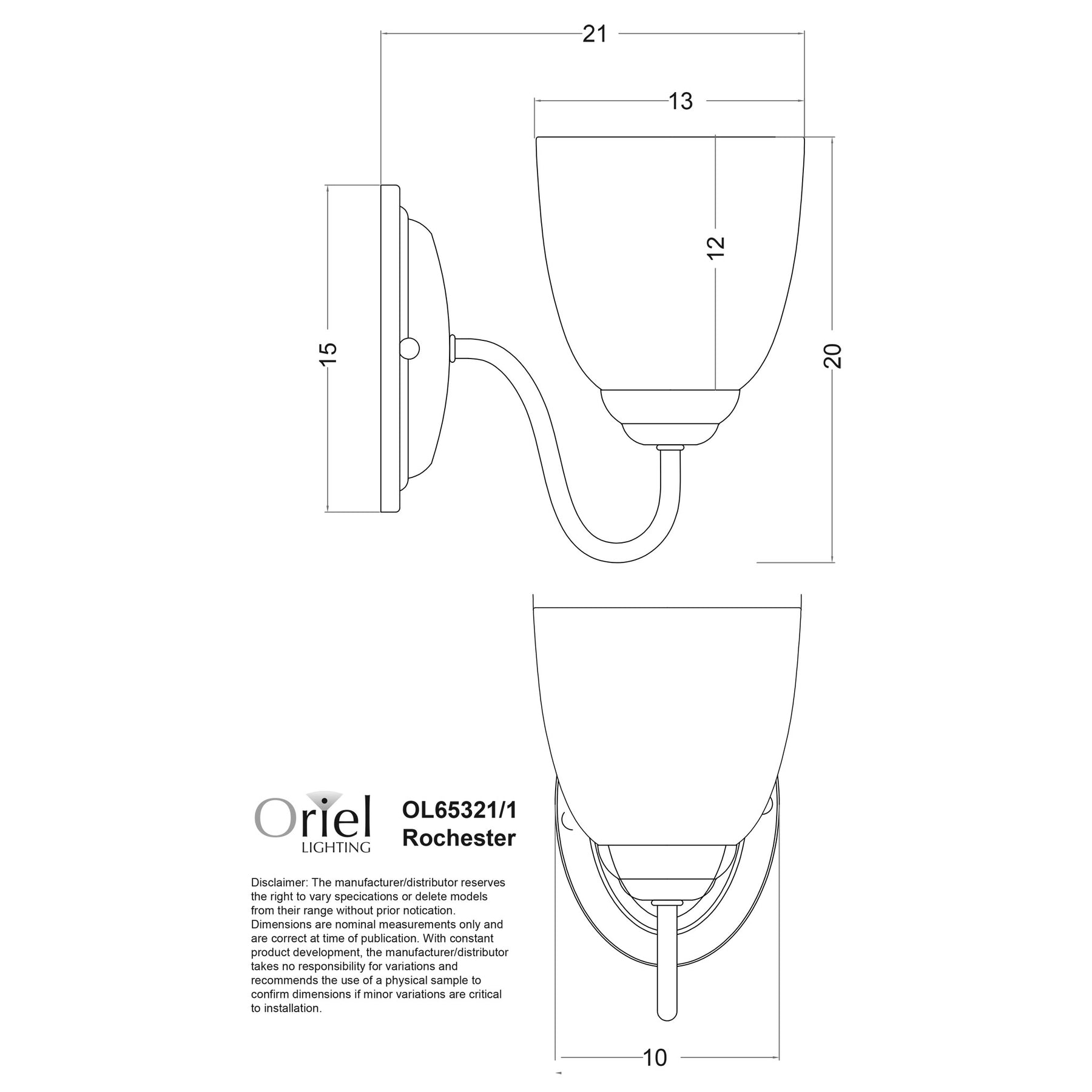 ROCHESTER WALL LIGHT BLACK / FROST