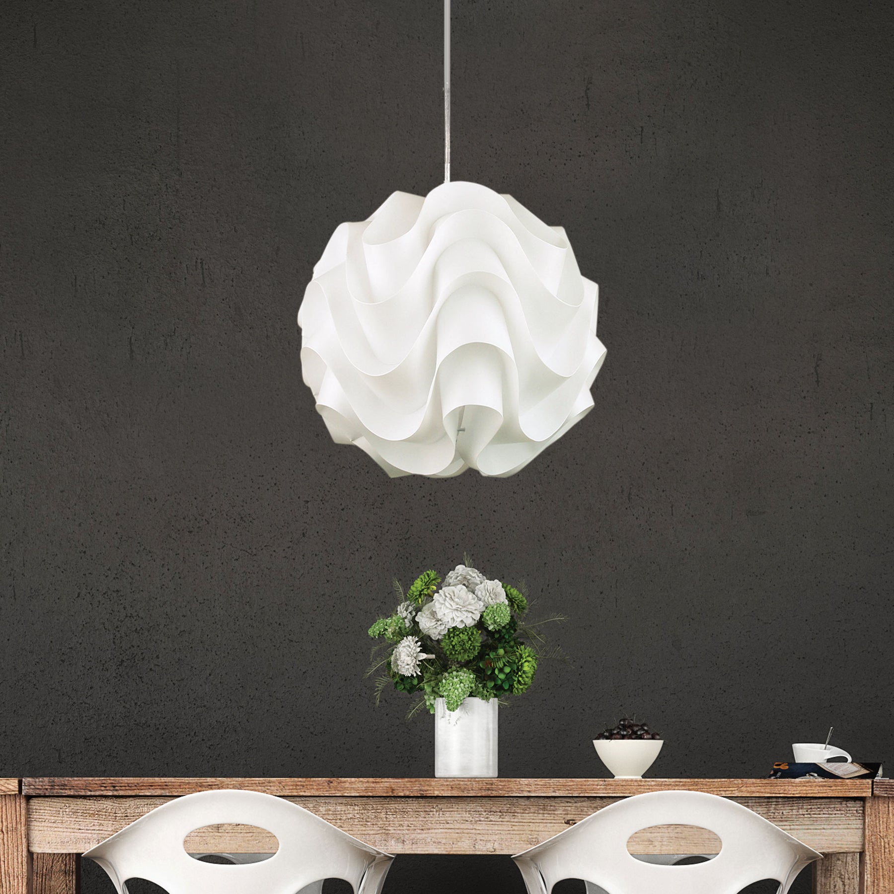 WAVE Pendant 33cm White