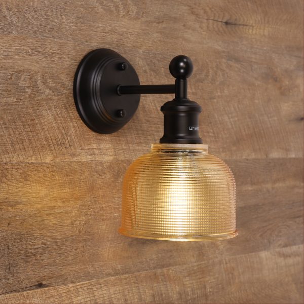 BRIGHTON WALL LIGHT BLACK / AMBER