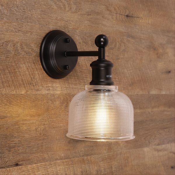 BRIGHTON WALL LIGHT BLACK / CLEAR