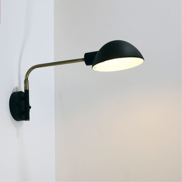 KLAS WALL LIGHT BLACK / ANT BRASS