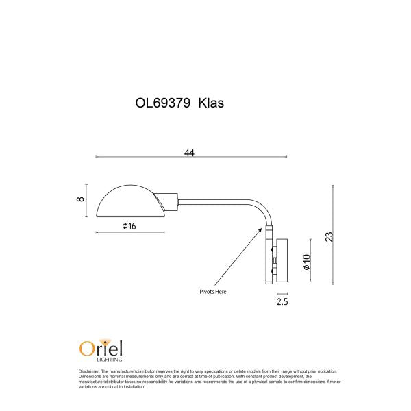 KLAS WALL LIGHT BLACK / ANT BRASS