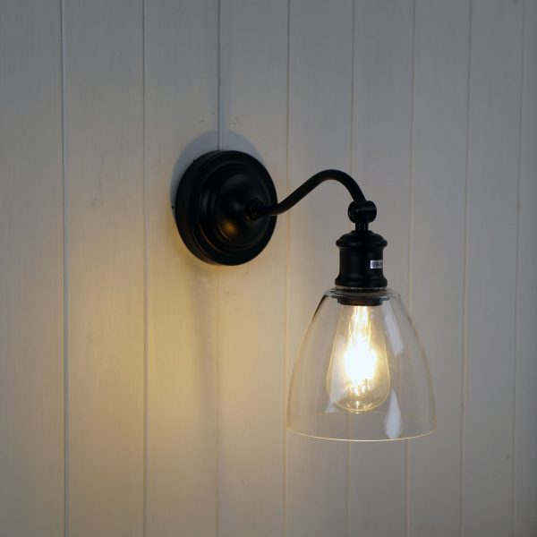 WARWICK WALL LIGHT BLACK / CLEAR
