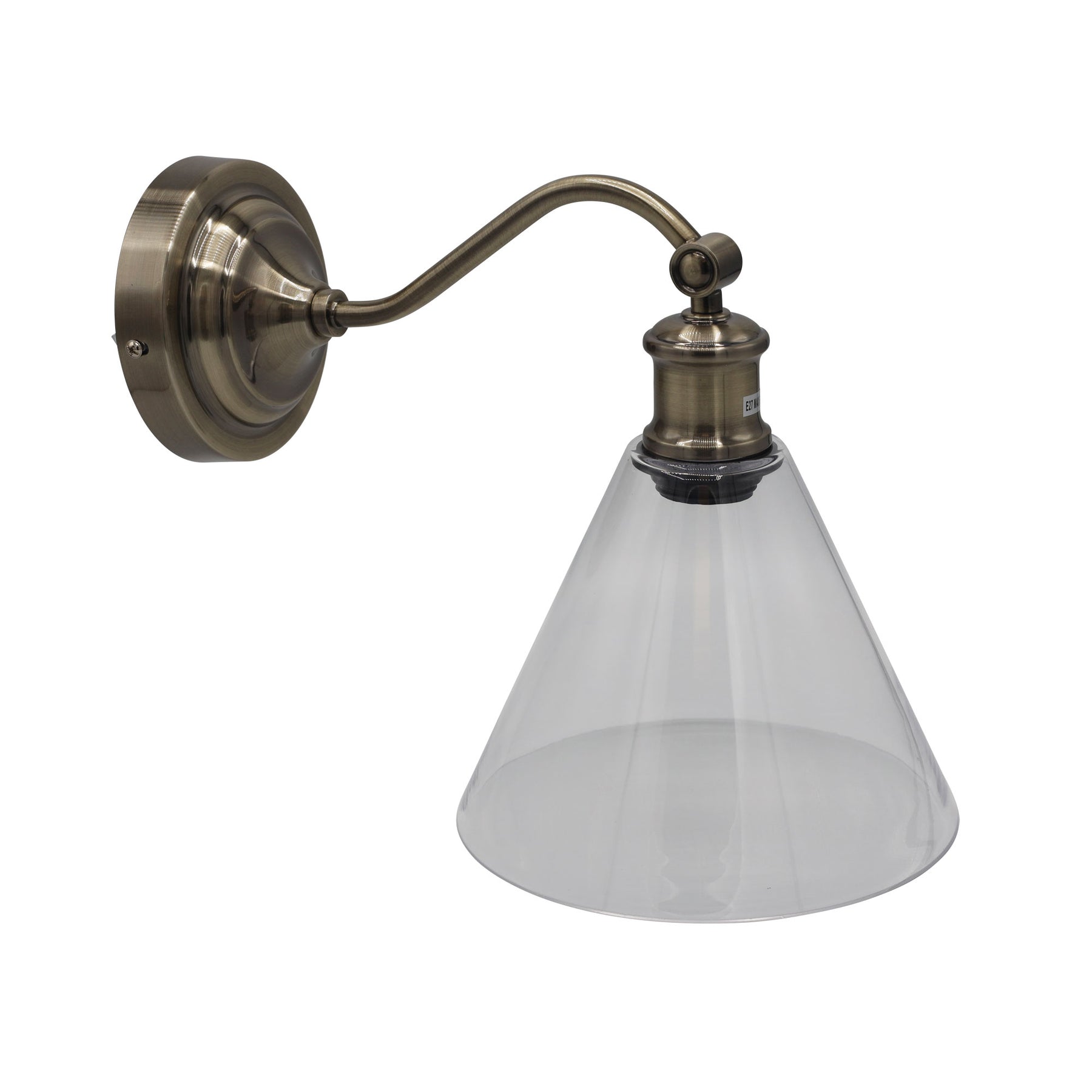 ABBY WALL LIGHT ANT BRASS / CLEAR
