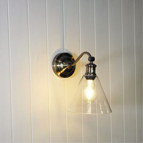 ABBY WALL LIGHT ANT BRASS / CLEAR