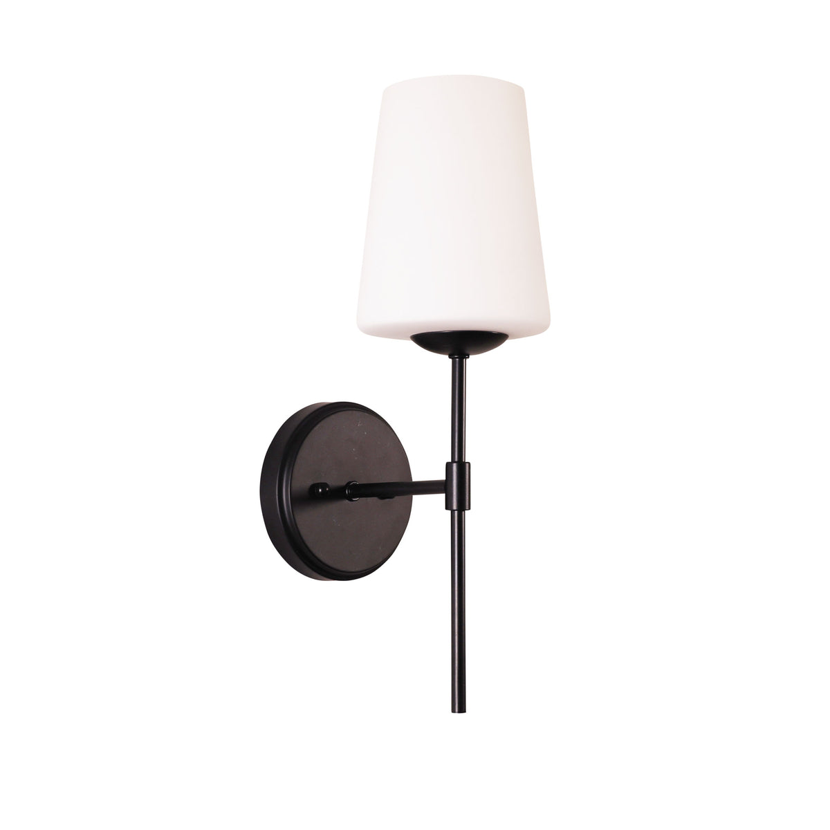 KINBURY WALL LIGHT BLACK w/ OPAL MATT GLASS